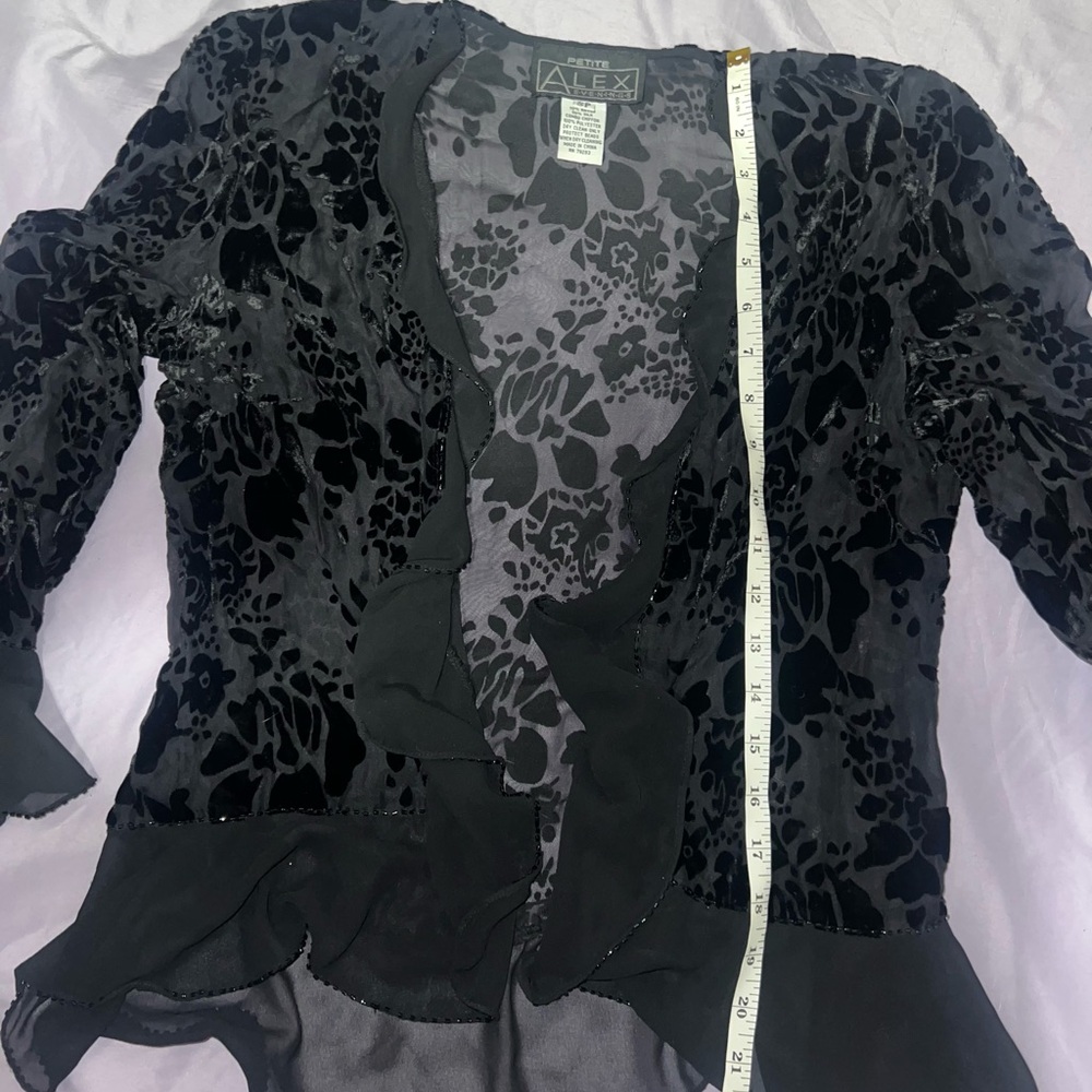 Vintage Velvet Black Floral Cardigan - Picture 9 of 9